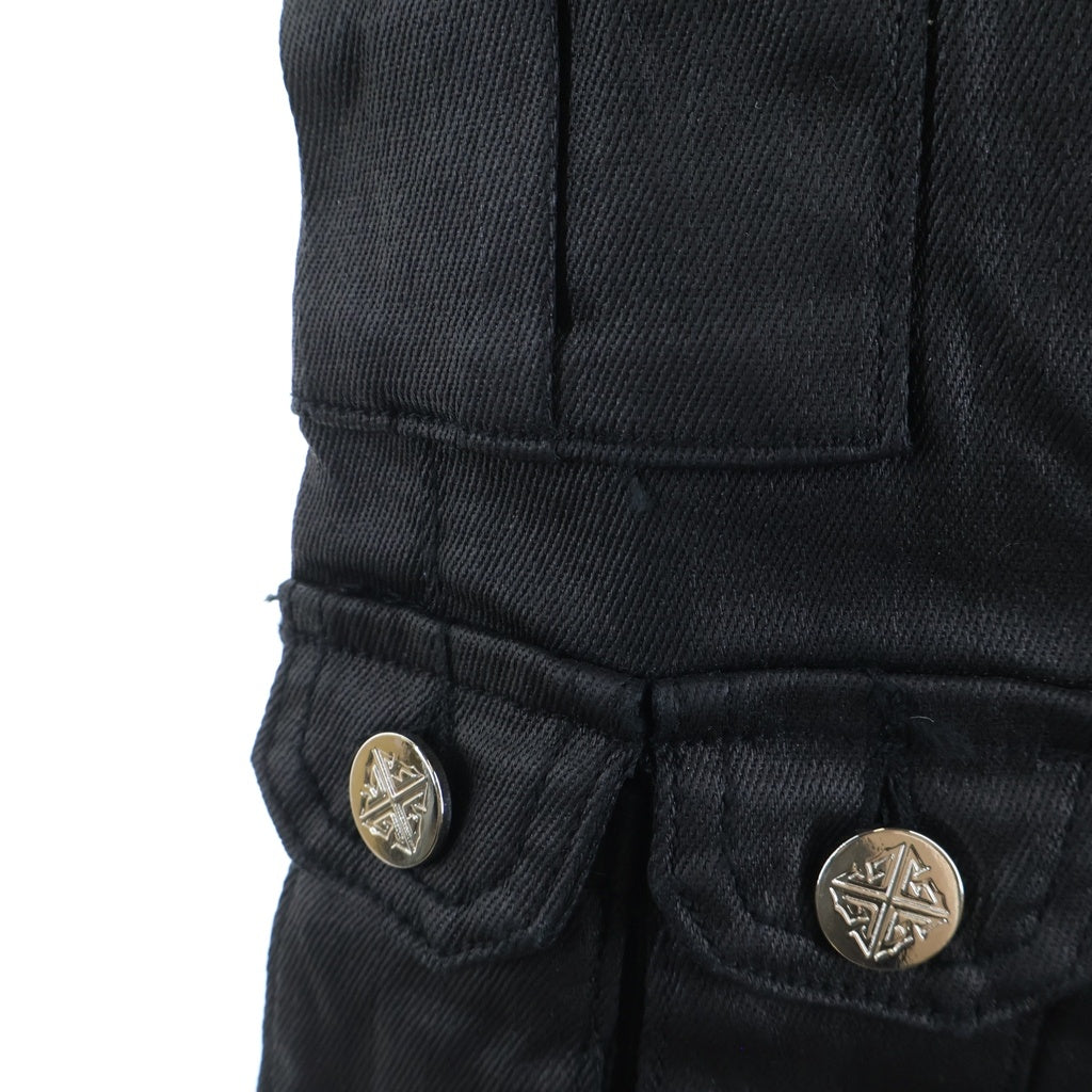 GUAPI(グアピ) OBSIDIAN BLACK TACTICAL STACKED WAX JEANS スリム カーゴジーンズ ワックスデニムパンツ ブラック