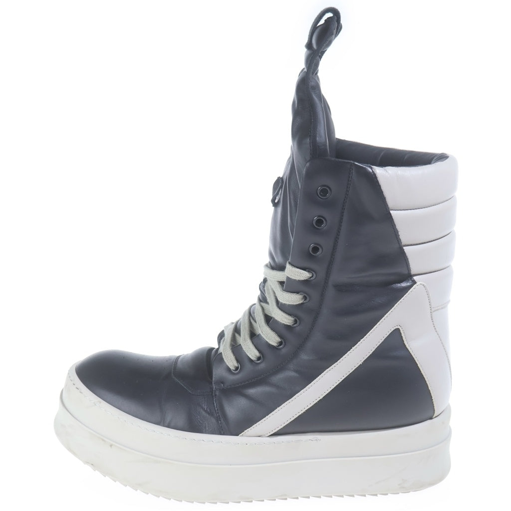Rick Owens(リックオウエンス) MEGA GEOBASKETS メガ ジオバスケット レザー ハイカットスニーカー ブラック/ホワイト RR02D6855