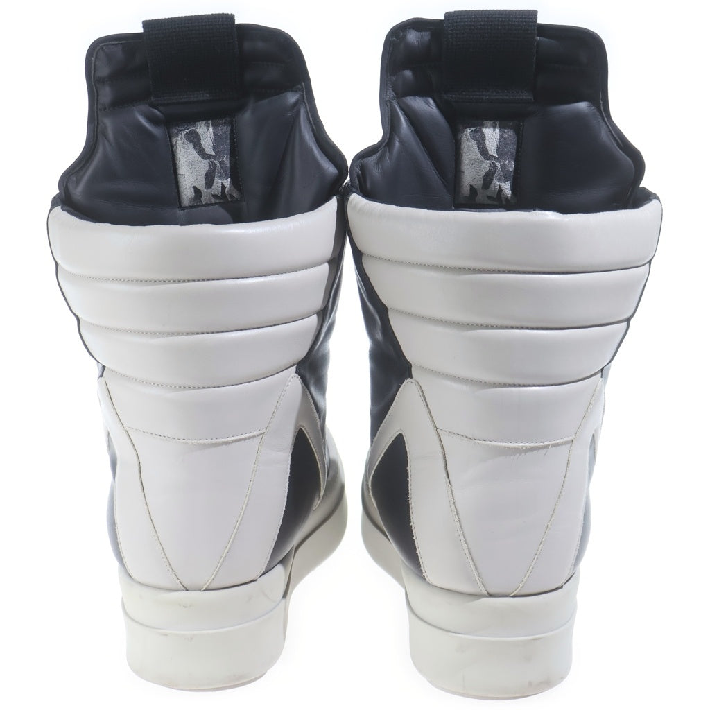Rick Owens(リックオウエンス) MEGA GEOBASKETS メガ ジオバスケット レザー ハイカットスニーカー ブラック/ホワイト RR02D6855