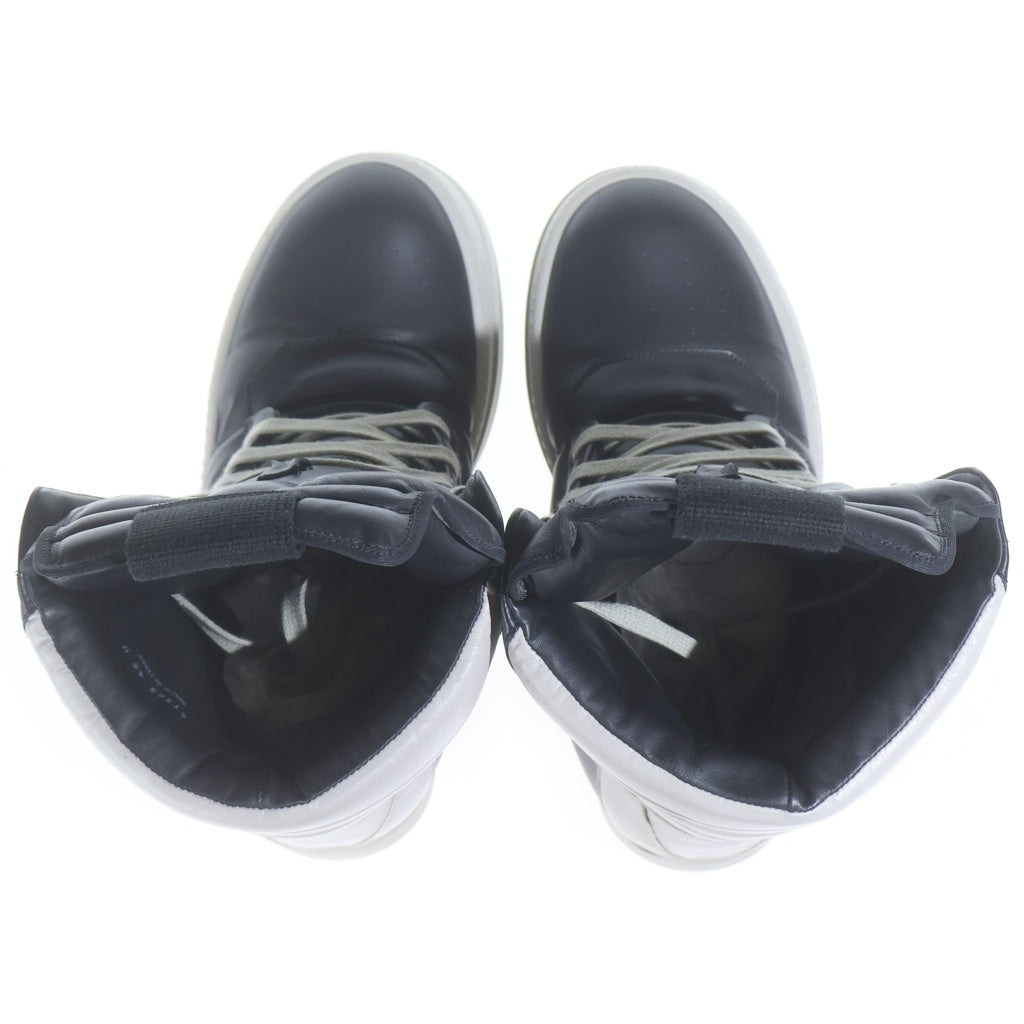 Rick Owens(リックオウエンス) MEGA GEOBASKETS メガ ジオバスケット レザー ハイカットスニーカー ブラック/ホワイト RR02D6855