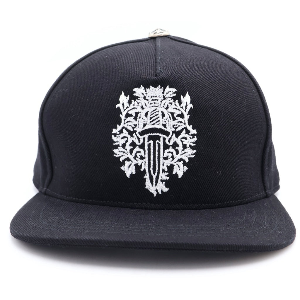 CHROME HEARTS(クロムハーツ) TRUCKER CAP デニムトラッカー ヴァインダガー刺繍 クロスボール付き デニム トラッカーキャップ 帽子 ブラック