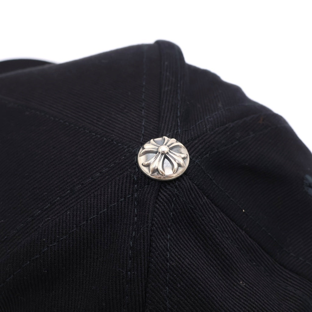 CHROME HEARTS(クロムハーツ) TRUCKER CAP デニムトラッカー ヴァインダガー刺繍 クロスボール付き デニム トラッカーキャップ 帽子 ブラック