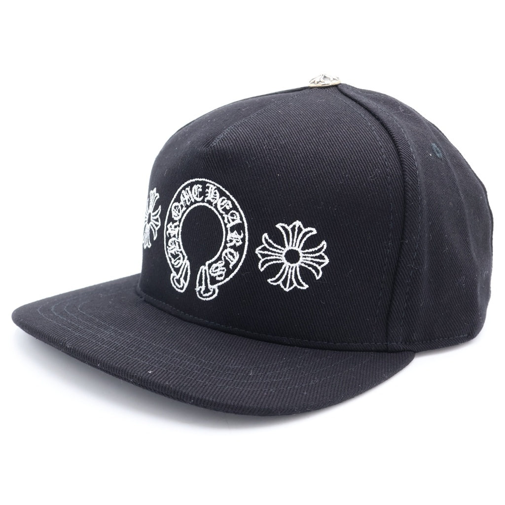 CHROME HEARTS(クロムハーツ) TRUCKER CAP ホースシュー/CHプラス刺繍 クロスボール付き デニム トラッカーキャップ 帽子 ブラック