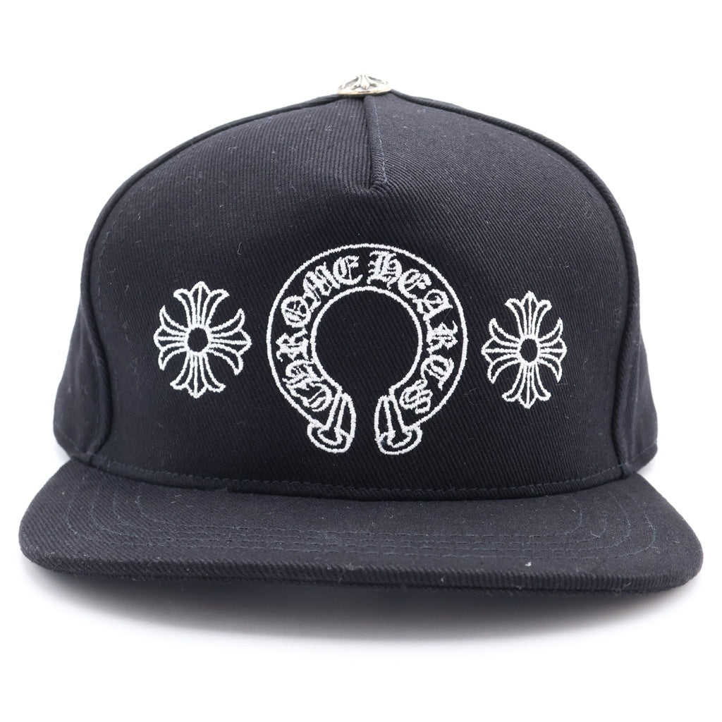 CHROME HEARTS(クロムハーツ) TRUCKER CAP ホースシュー/CHプラス刺繍 クロスボール付き デニム トラッカーキャップ 帽子 ブラック