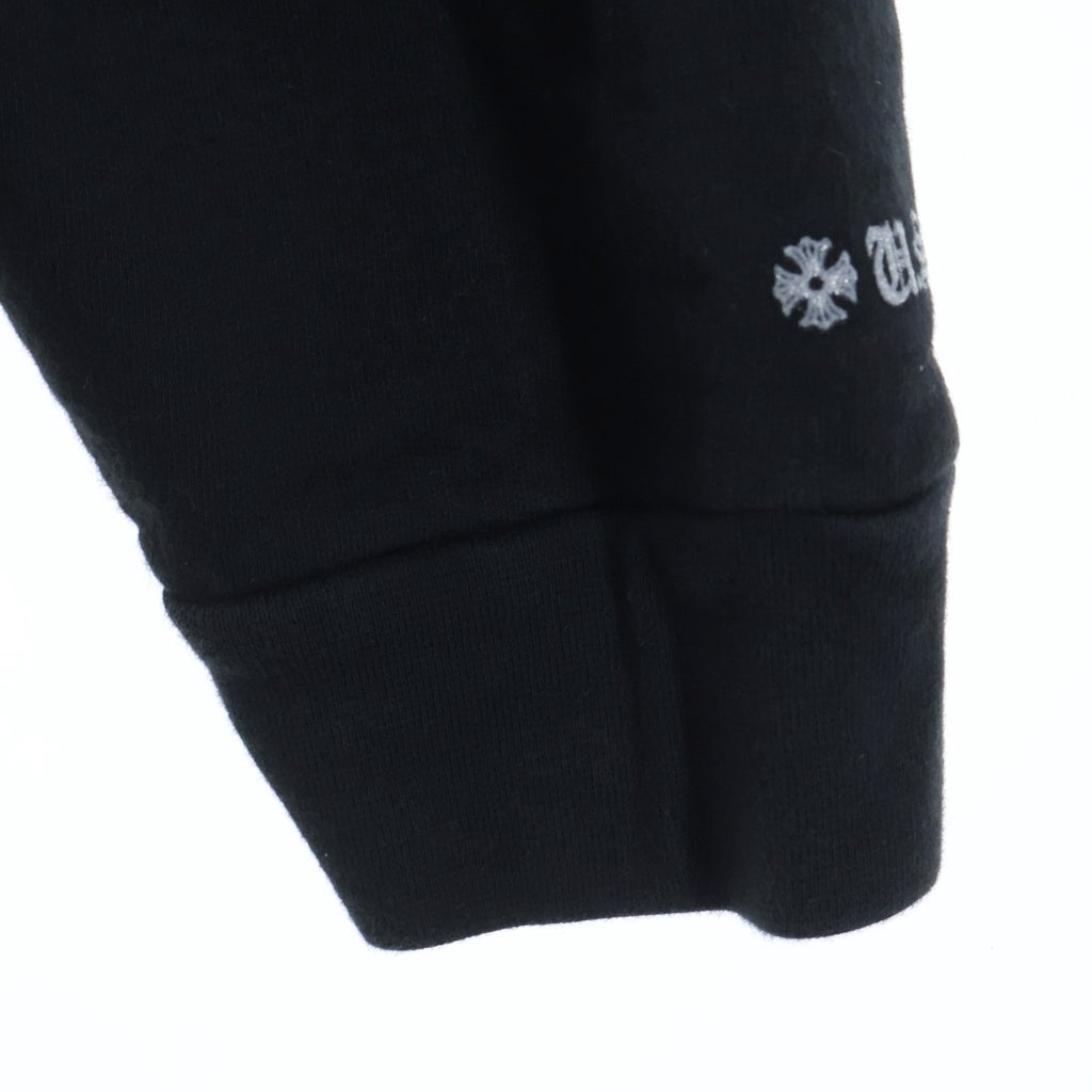 CHROME HEARTS(クロムハーツ) WWW.CHROMEHEARTS.COM SILVER GLITTER HOODIE オンライン限定 グリッター ホースシュープリント プスウェットプルオーバーパーカー ブラック/シルバー