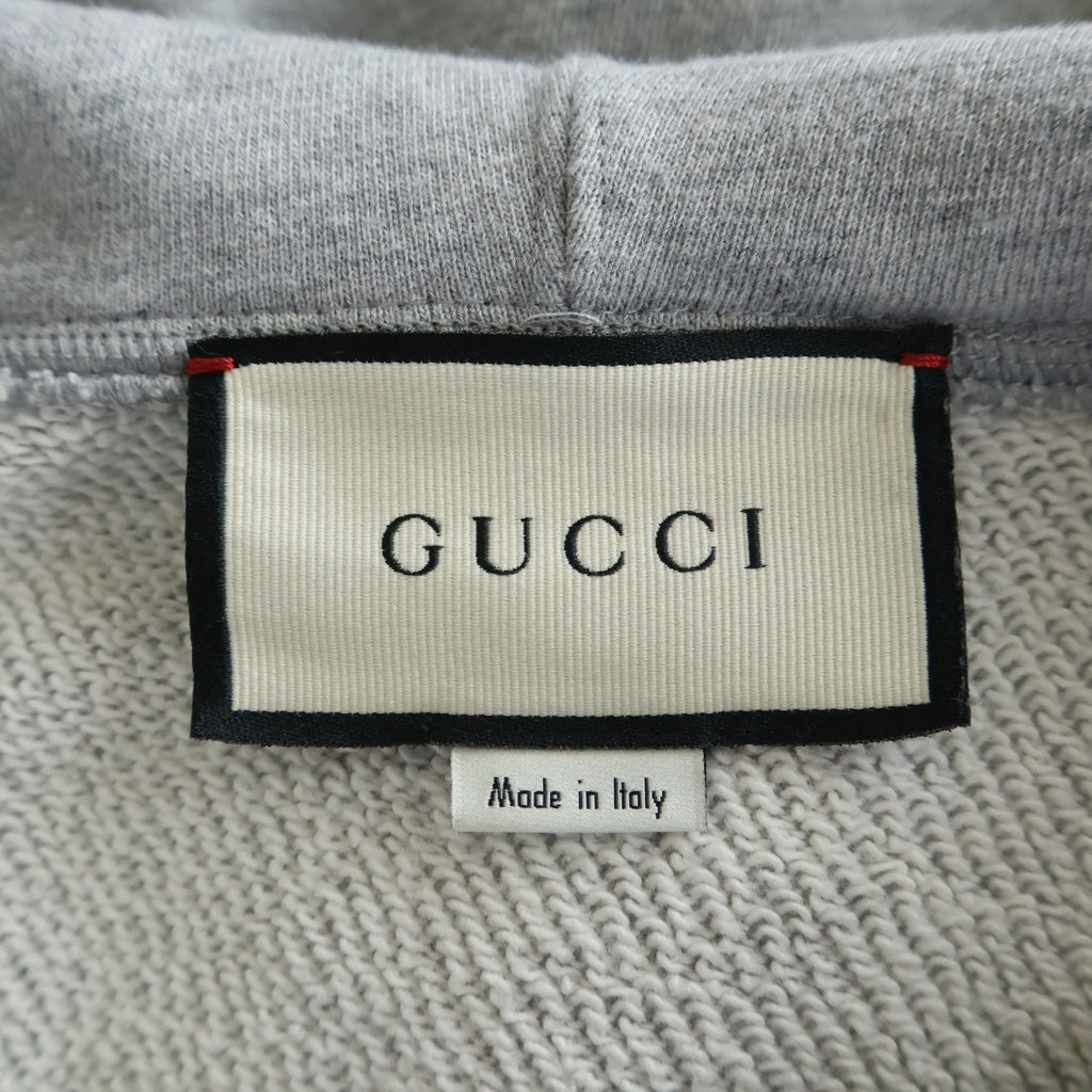 GUCCI(グッチ) 20SS プリントロゴ スウェットプルオーバーパーカー グレー 604974 XJB1D