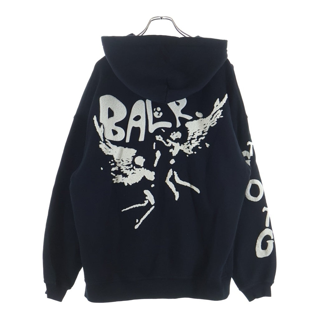 BALR.(ボーラー) 刺繍ロゴ スウェットプルオーバーパーカー ブラック
