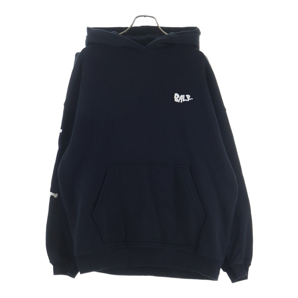 BALR.(ボーラー) 刺繍ロゴ スウェットプルオーバーパーカー ブラック