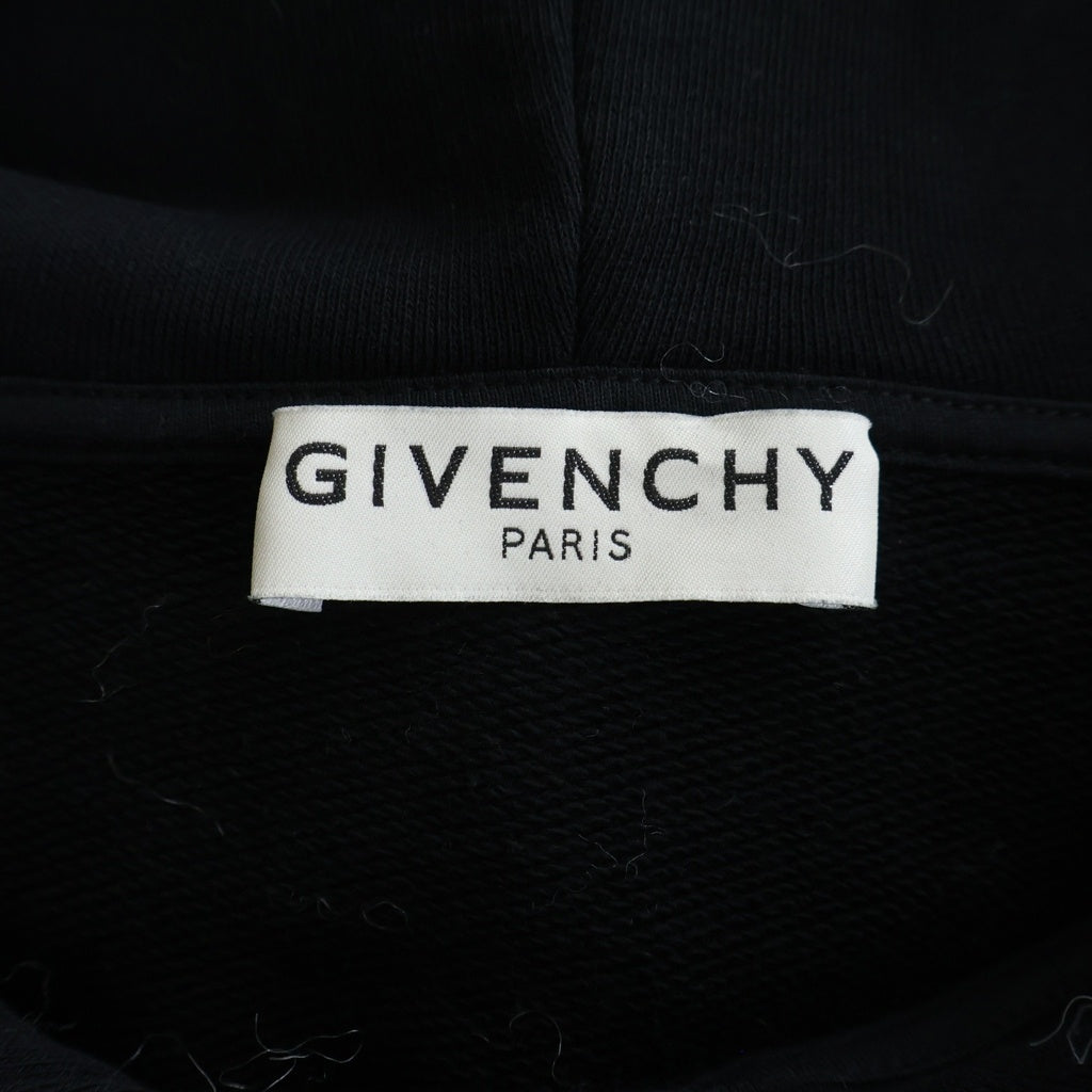 GIVENCHY(ジバンシィ) 20SS マルチカラー刺繍ロゴ スウェットプルオーバーパーカー ブラック/ホワイト BWJ0073Z1X