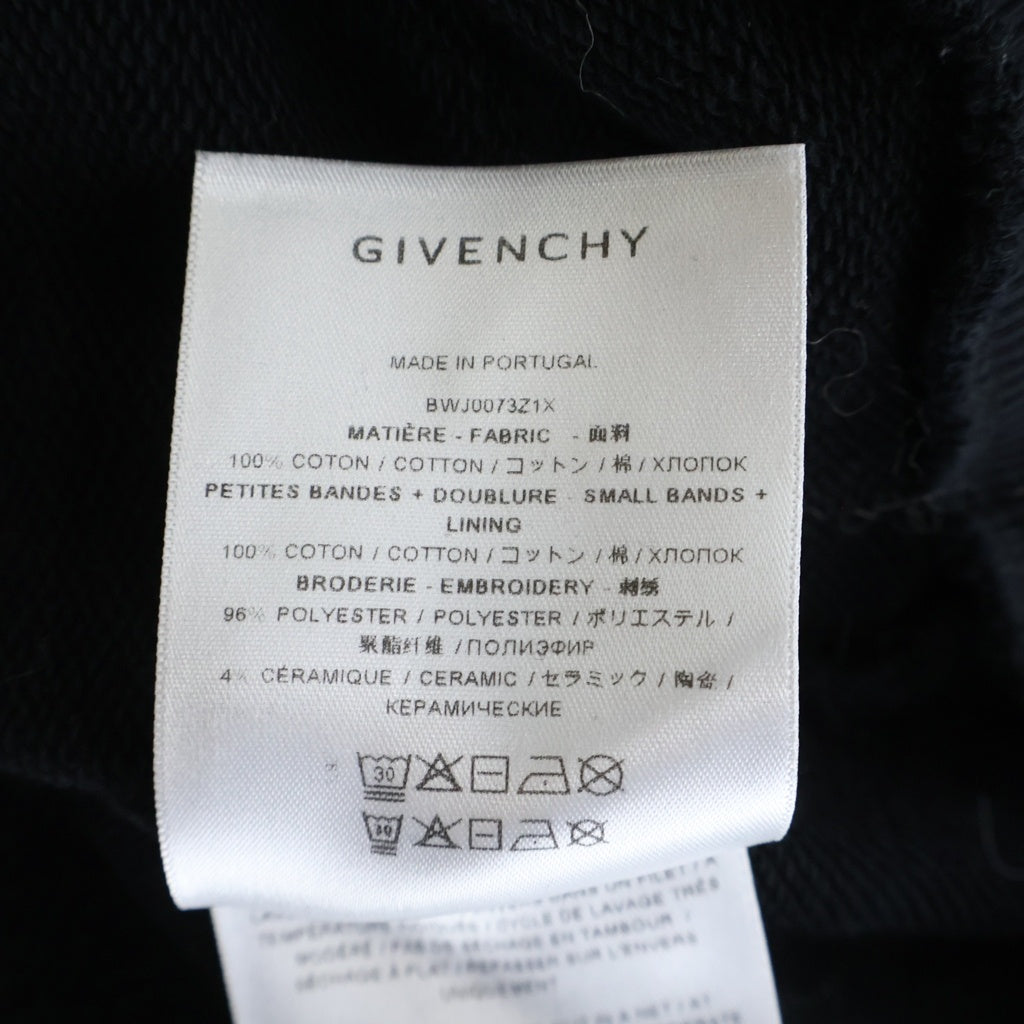 GIVENCHY(ジバンシィ) 20SS マルチカラー刺繍ロゴ スウェットプルオーバーパーカー ブラック/ホワイト BWJ0073Z1X
