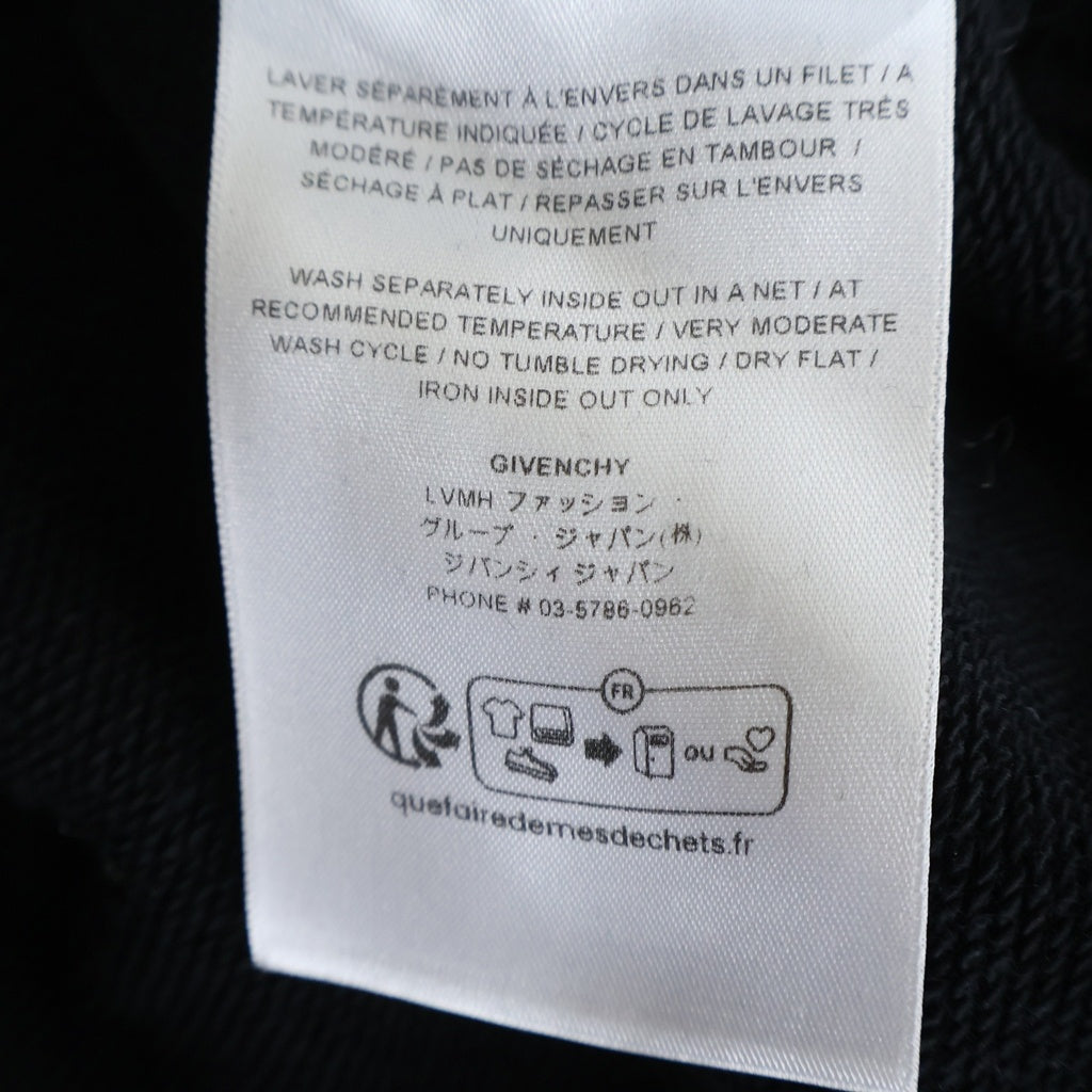 GIVENCHY(ジバンシィ) 20SS マルチカラー刺繍ロゴ スウェットプルオーバーパーカー ブラック/ホワイト BWJ0073Z1X