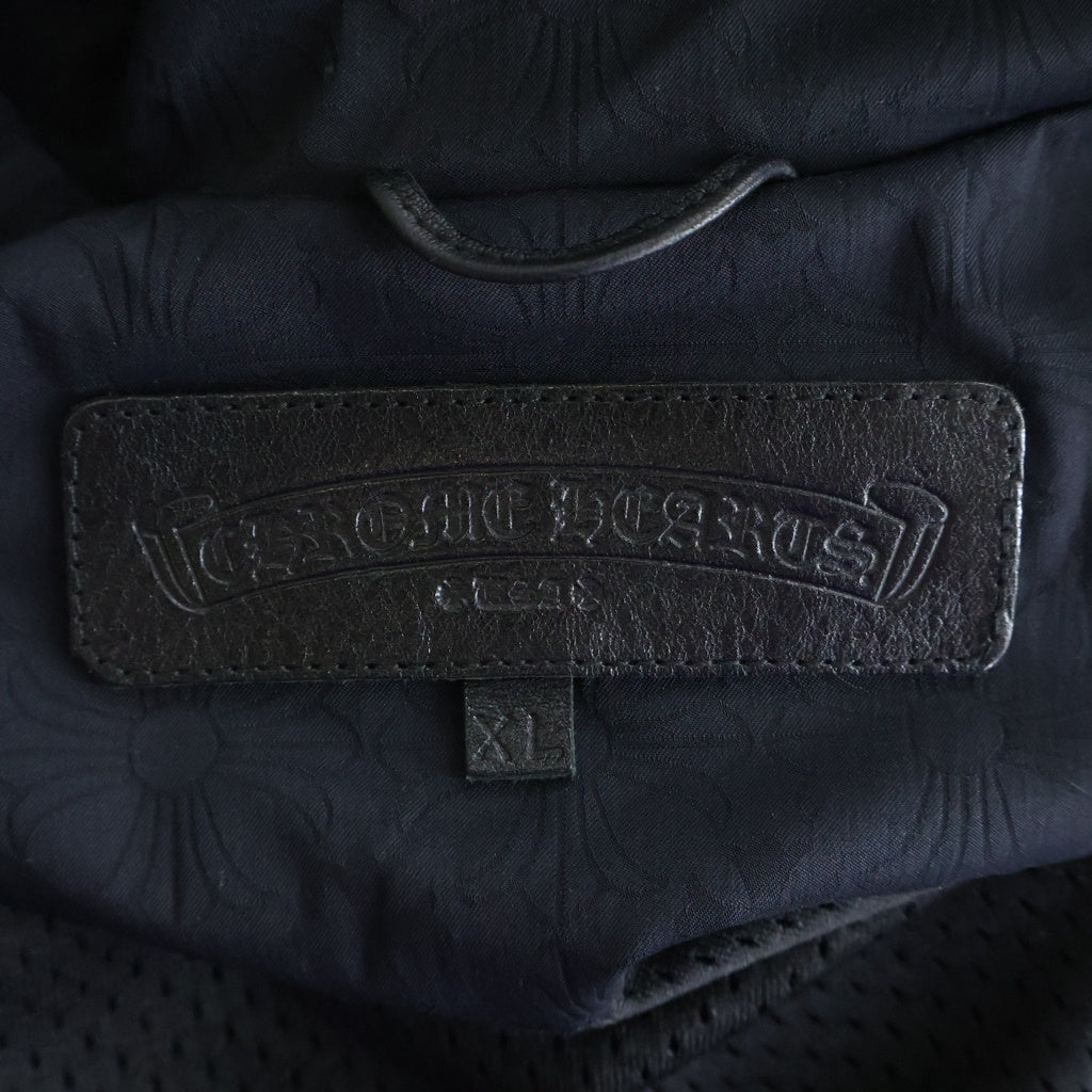 CHROME HEARTS(クロムハーツ) RIGGINS FBRC 英字プリント クロスボールボタン付き/総柄CHプラスプリント ナイロンコーチジャケット ブラック
