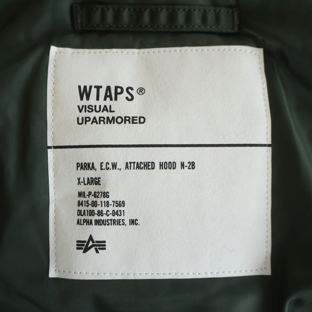 WTAPS(ダブルタップス) 23AW ×ALPHA INDUSTRIES N-2B CORE SPEC JACKET NYLON TWILL アルファインダストリーズ N2B ナイロンフライトジャケット カーキ 232EWALD-JKM01S