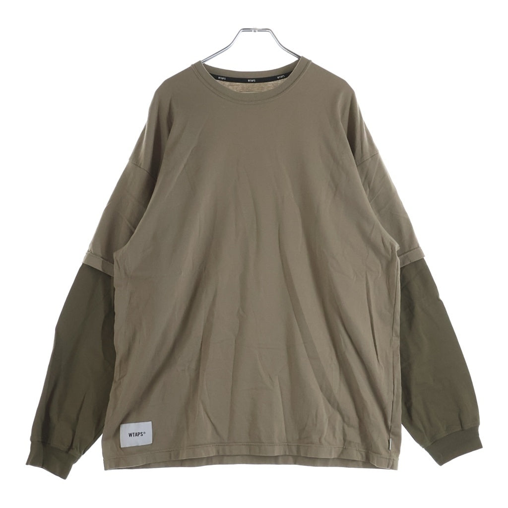 WTAPS(ダブルタップス) 25AW SLDR 01 LS COTTON レイヤード長袖Tシャツ カットソー ベージュ 252ATDT-CSM19