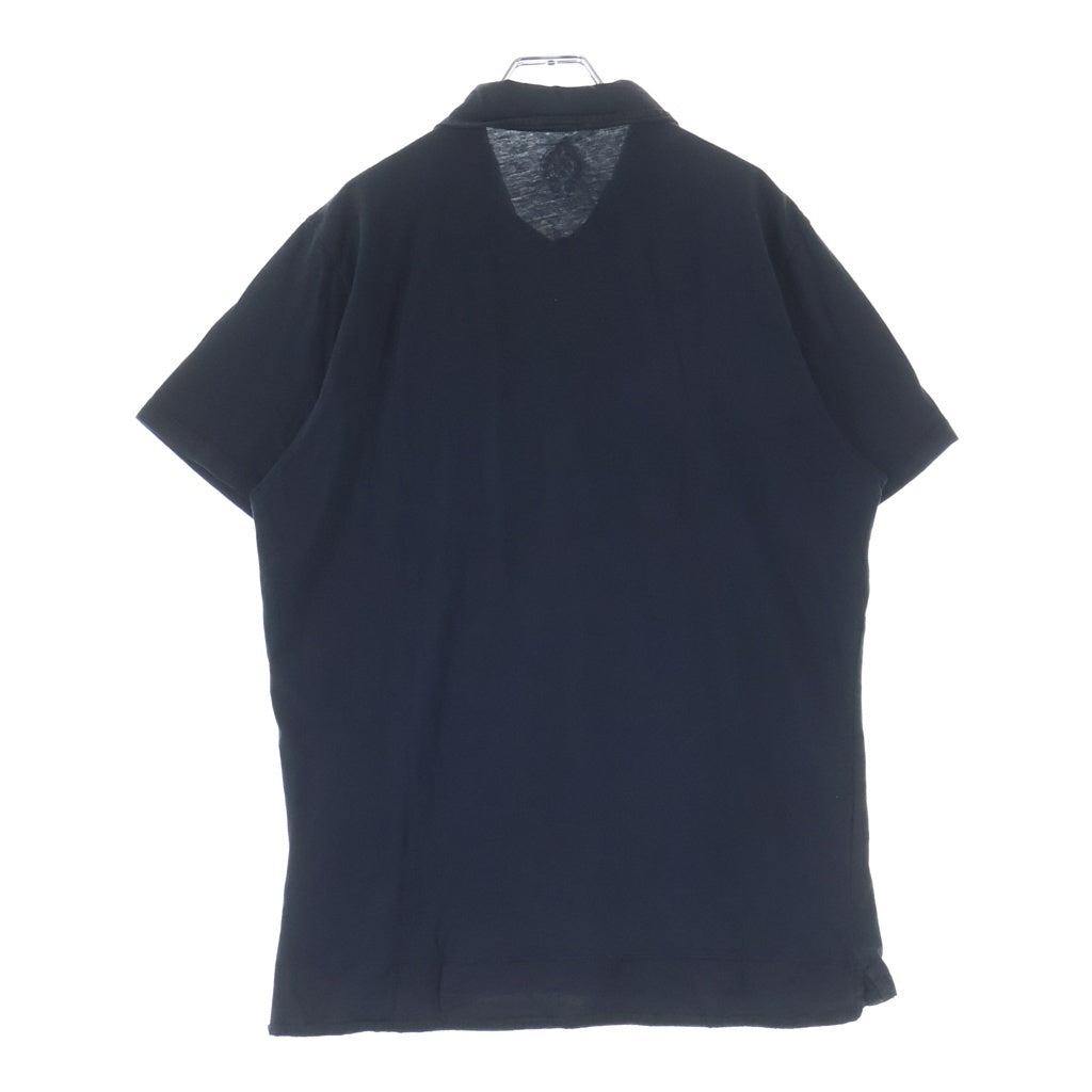 CHROME HEARTS(クロムハーツ) ホースシュープリント/クロスボールボタン 半袖ポロシャツ カットソー ブラック