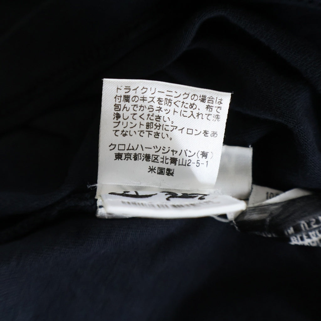 CHROME HEARTS(クロムハーツ) ホースシュープリント/クロスボールボタン 半袖ポロシャツ カットソー ブラック