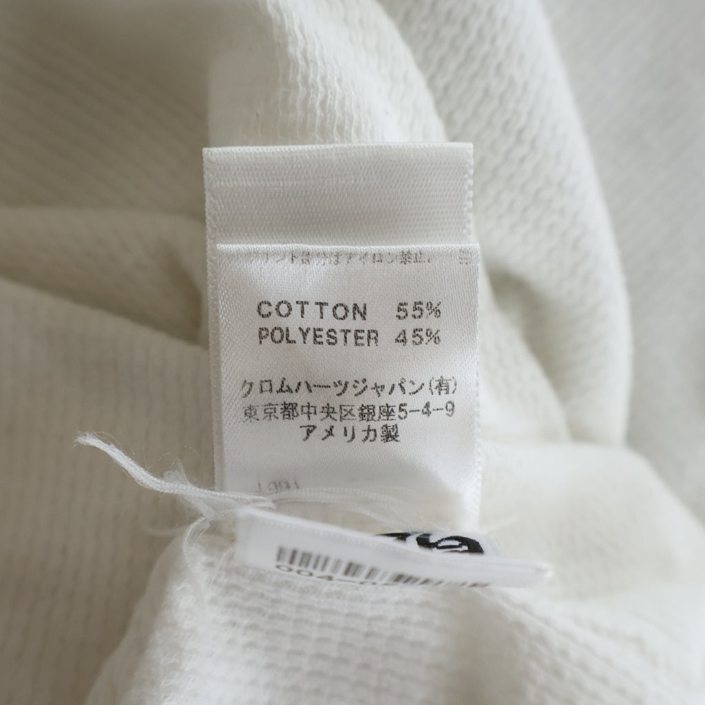 CHROME HEARTS(クロムハーツ) OLD THERMAL L/S TEE ホースシュー/アメリカンフラグプリントロゴ サーマル長袖Tシャツ カットソー ホワイト