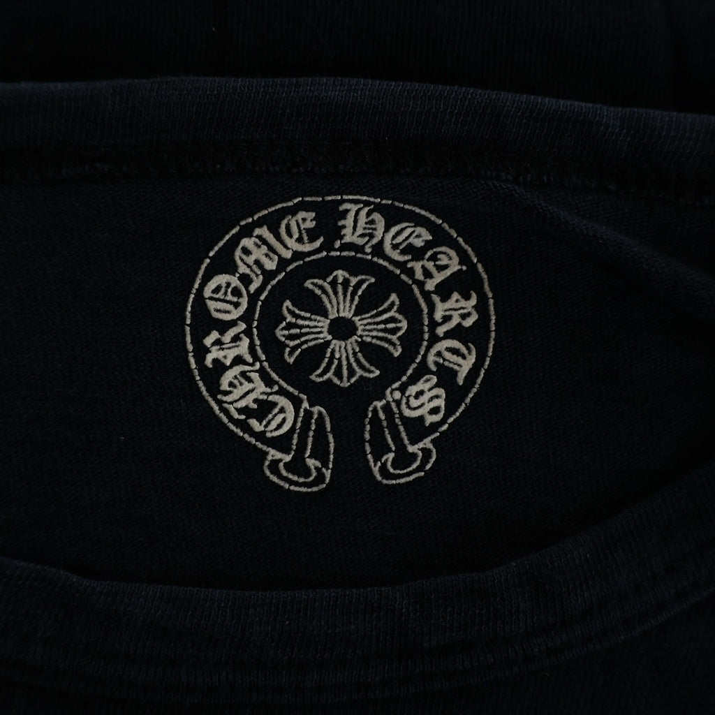 CHROME HEARTS(クロムハーツ) OLD RAGLAN L/S Tee ホースシュー/スクロールラベル プリントロゴ ラグラン長袖Tシャツ カットソー ブラック/グレー