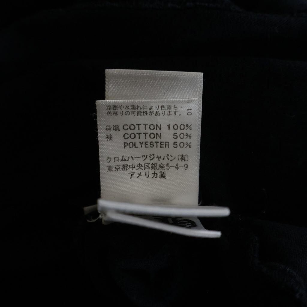 CHROME HEARTS(クロムハーツ) OLD RAGLAN L/S Tee ホースシュー/スクロールラベル プリントロゴ ラグラン長袖Tシャツ カットソー ブラック/グレー