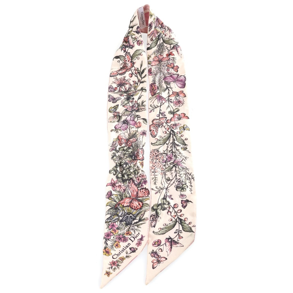 Christian Dior(クリスチャンディオール) ミッツァスカーフ 花柄 シルクスカーフ レディース ピンク