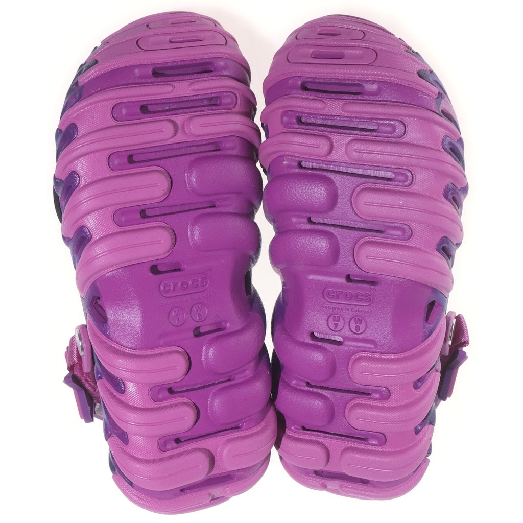 A BATHING APE(アベイシングエイプ) ×CROCS Echo Roclog クロックス カモ柄 ラバーサンダル スリッパ シューズ パープル 1M23191927