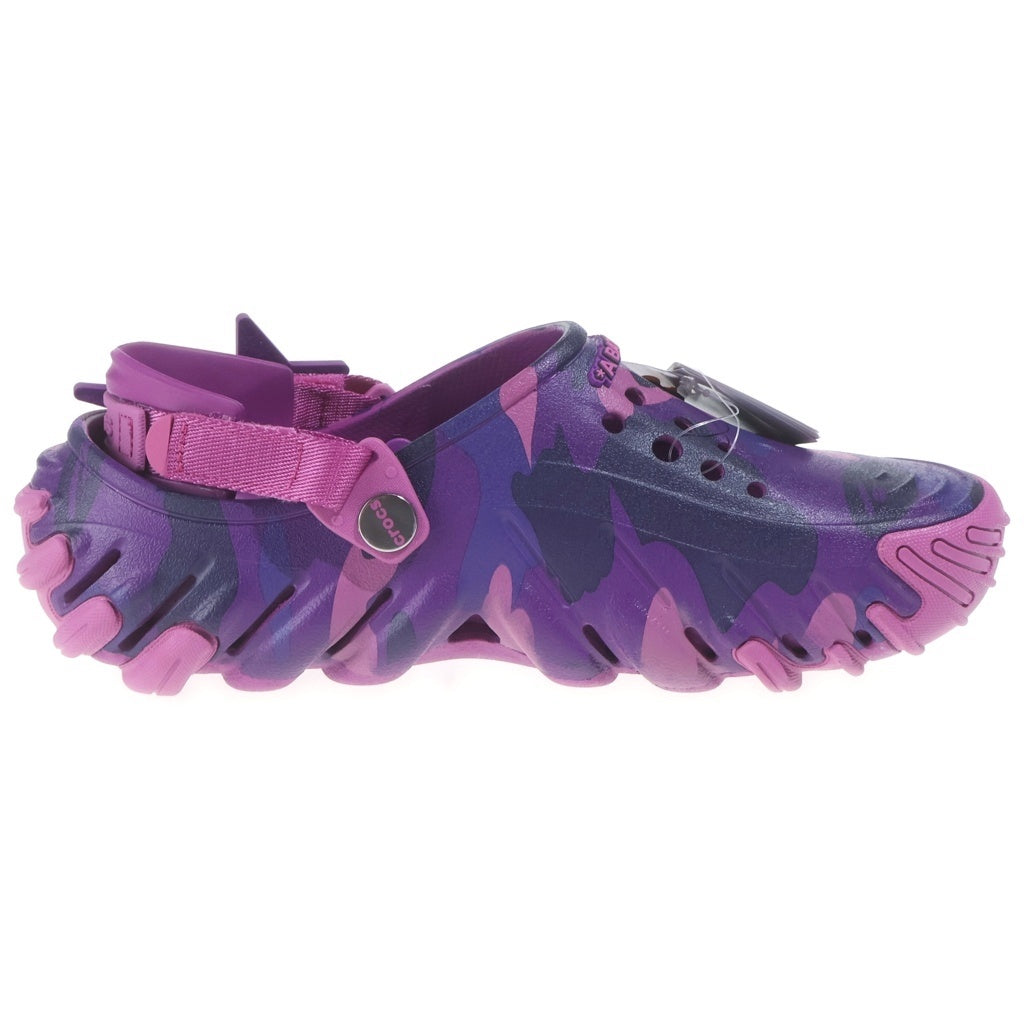A BATHING APE(アベイシングエイプ) ×CROCS Echo Roclog クロックス カモ柄 ラバーサンダル スリッパ シューズ パープル 1M23191927