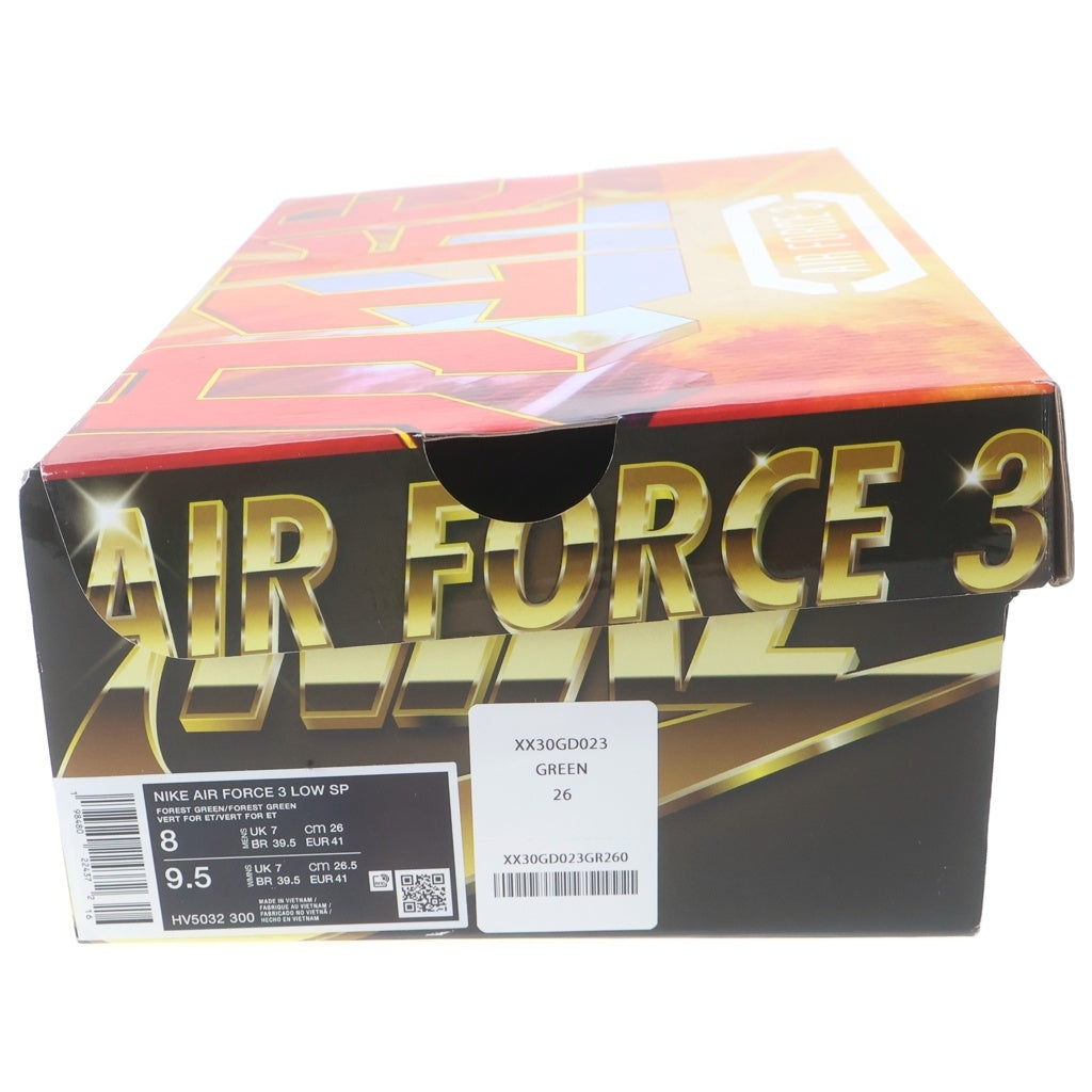 NIKE(ナイキ) ×NIGO AIR FORCE 3 LOW SP ニゴー エアフォース3 ローカットスニーカー グリーン US8/26cm HV5032‐300