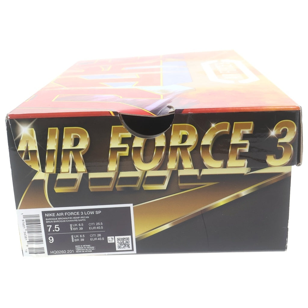 NIKE(ナイキ) ×NIGO AIR FORCE 3 LOW SP ニゴー エアフォース3 ローカットスニーカー ブラウン US7.5/25.5cm HQ0260-201