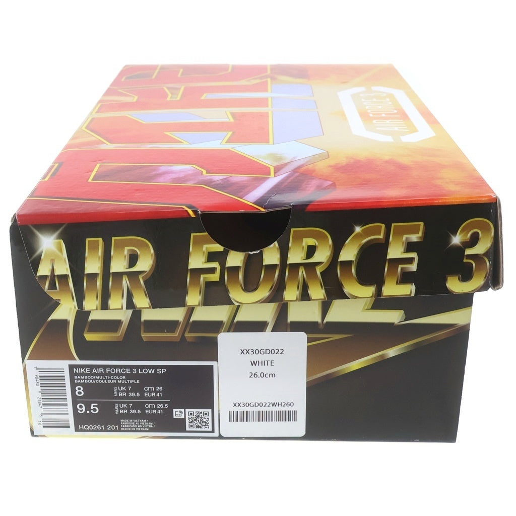 NIKE(ナイキ) ×NIGO AIR FORCE3 LOW SP NIGO HEEL LOGO 二ゴー エアフォース3 ローカットスニーカー ホワイト/ベージュ US8/26cm HQ0261-201