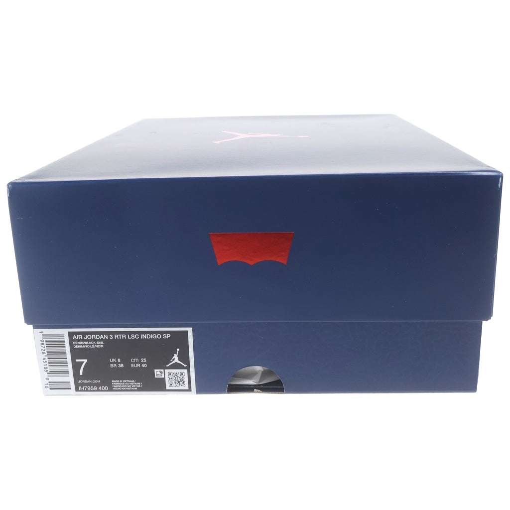 NIKE(ナイキ) ×LEVI'S AIR JORDAN 3 RETRO SP リーバイス エアジョーダン3 ミッドカットスニーカー インディゴ US7/25cm IH7959-400