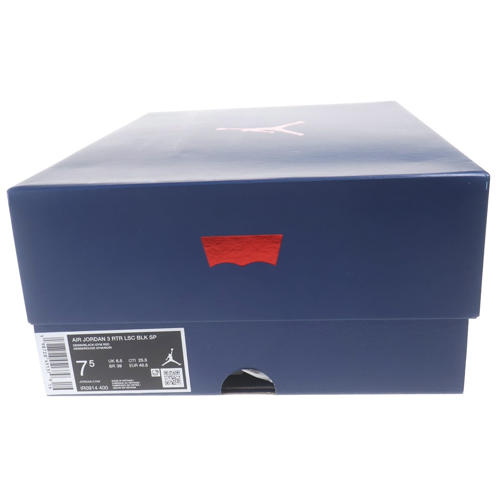 NIKE(ナイキ) ×LEVI'S AIR JORDAN 3 RETRO SP リーバイス エアジョーダン3 レトロ ローカットスニーカー インディゴ US7.5/25.5cm IR0914-400