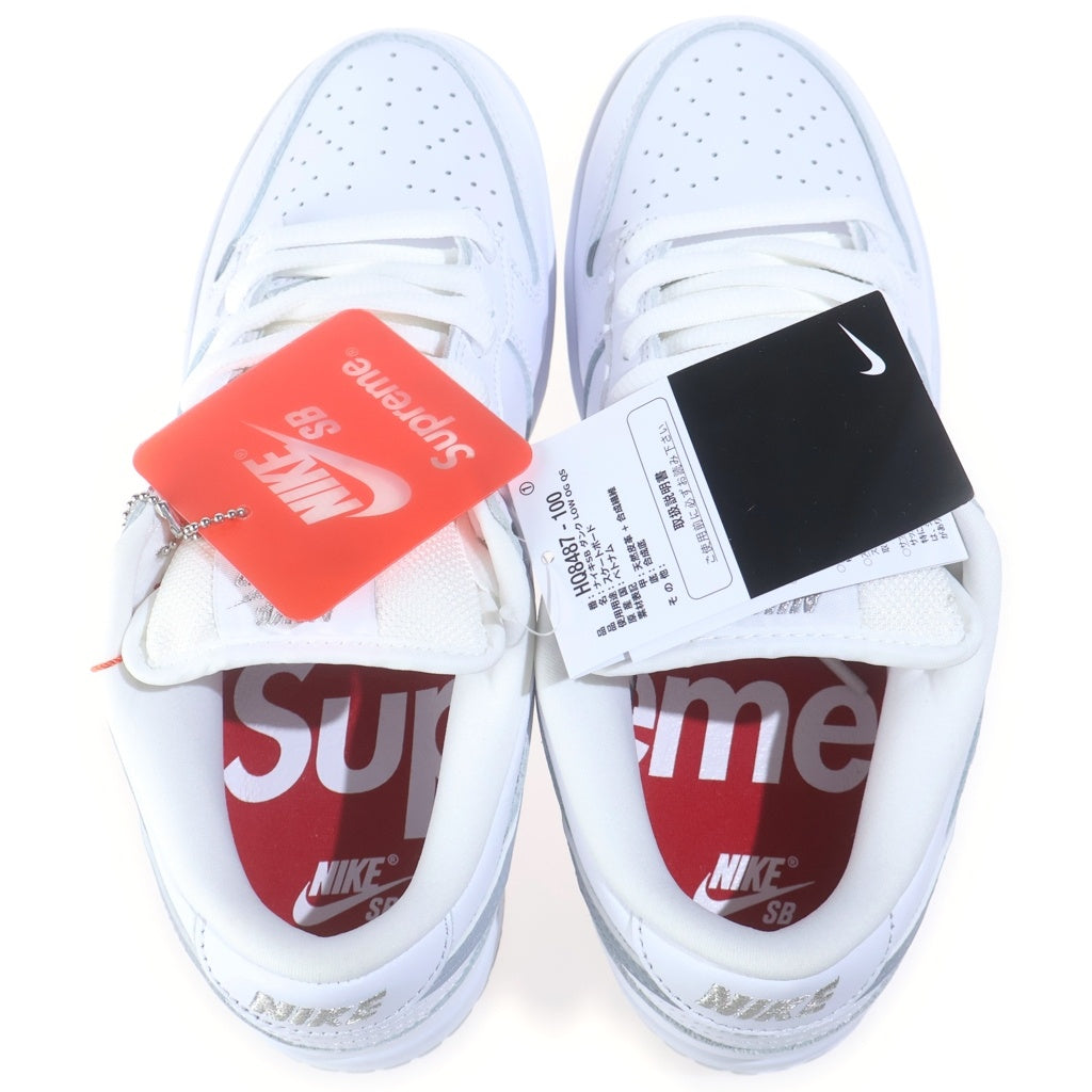 SUPREME(シュプリーム) 25AW ×NIKE SB DUNK LOW OG QS REFLECTIVE GREY ナイキ エスビー ダンク リフレクティブ ローカットスニーカー ホワイト/グレー US7.5/25.5cm HQ8487-100