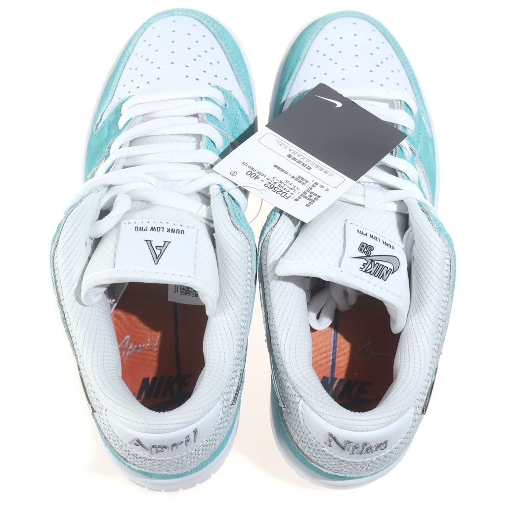 NIKE SB(ナイキエスビー) ×APRIL SKATEBOARDS DUNK LOW PRO エイプリルスケートボード ダンク ローカットスニーカー ホワイト/ブルー US7/25cm FD2562-400