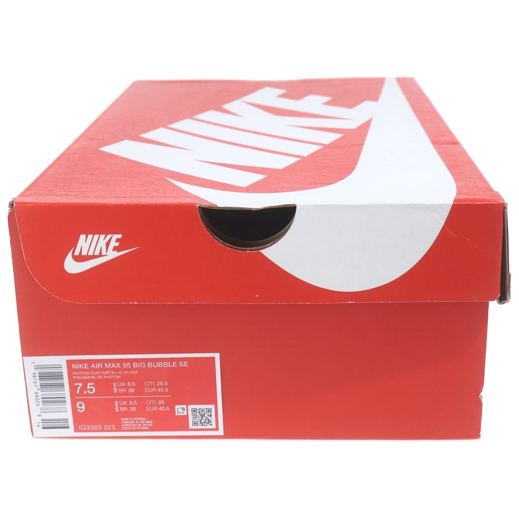 NIKE(ナイキ) AIR MAX 95 BIG BUBBLE SE PHOTON DUST エアマックス95 ビッグバブル フォトンダスト ローカットスニーカー シルバー/ブラック US7.5/25.5cm IQ3363-025