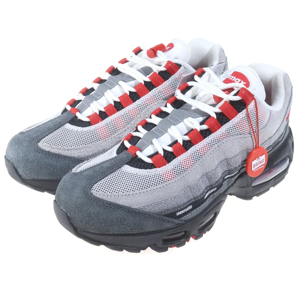 NIKE(ナイキ) ×UNDEFEATED AIR MAX 95 SP FIRE RED アウンディフィーテッド エアマックス95 ファイヤーレッド ローカットスニーカー グレー/レッド US8/26cm IB4523-003