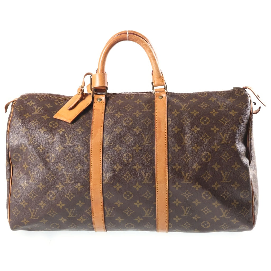 LOUIS VUITTON(ルイヴィトン) モノグラム キーポル50 PVC レザー ボストンバッグ ハンドバッグ ブラウン 83年製造 M41426 レディース