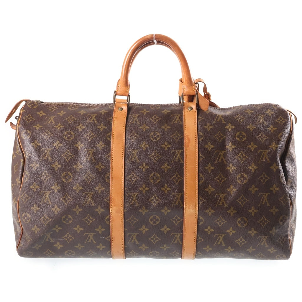 LOUIS VUITTON(ルイヴィトン) モノグラム キーポル50 PVC レザー ボストンバッグ ハンドバッグ ブラウン 83年製造 M41426 レディース