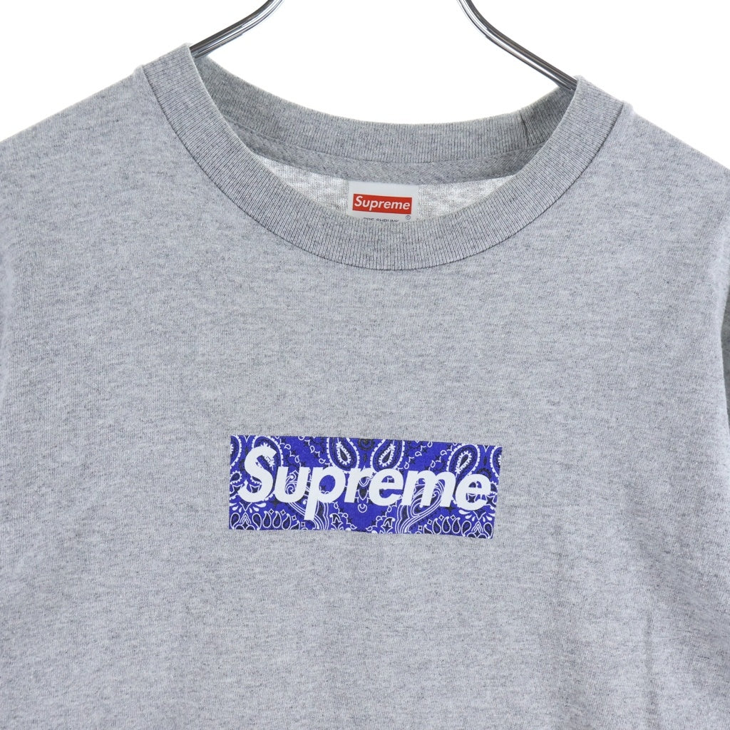 SUPREME(シュプリーム) 19AW Bandana Box Logo Tee バンダナボックスロゴ プリント 半袖Tシャツ カットソー グレー