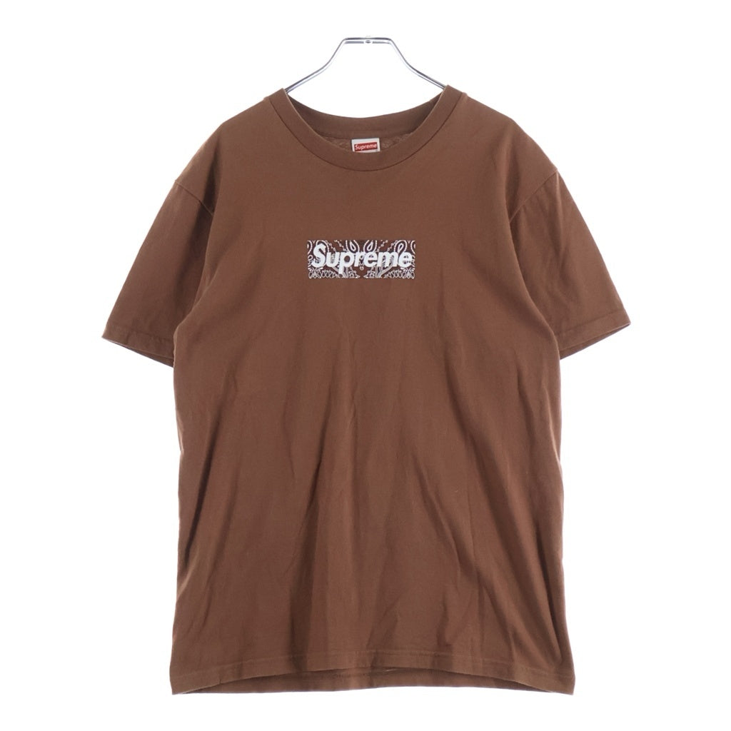 SUPREME(シュプリーム) 19AW Bandana Box Logo Tee バンダナボックスロゴ プリント 半袖Tシャツ カットソー ブラウン