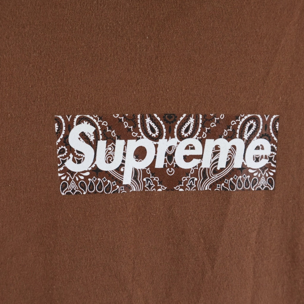 SUPREME(シュプリーム) 19AW Bandana Box Logo Tee バンダナボックスロゴ プリント 半袖Tシャツ カットソー ブラウン
