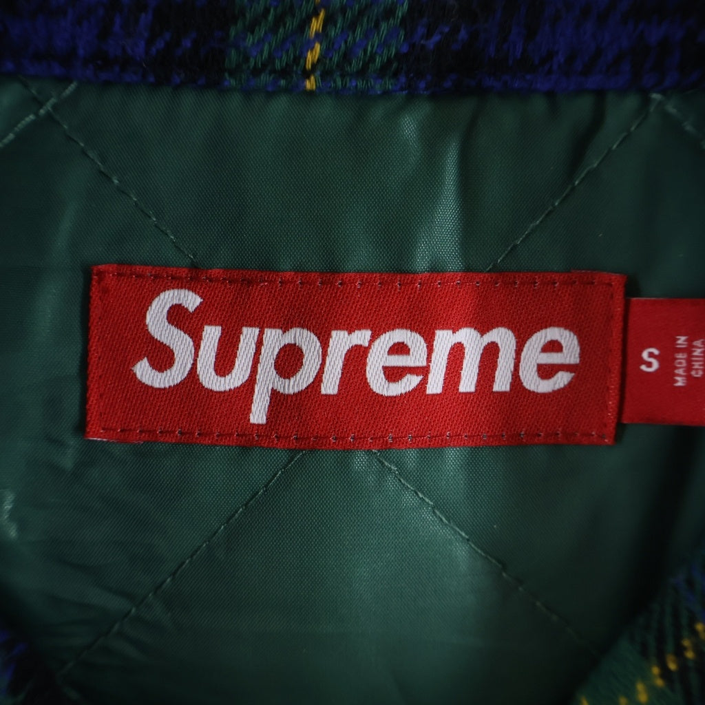 SUPREME(シュプリーム) 23AW Tartan Flannel Hooded Shirt タータンチェック 裏地キルティング フーデッドフランネル長袖シャツ ブルー/グリーン