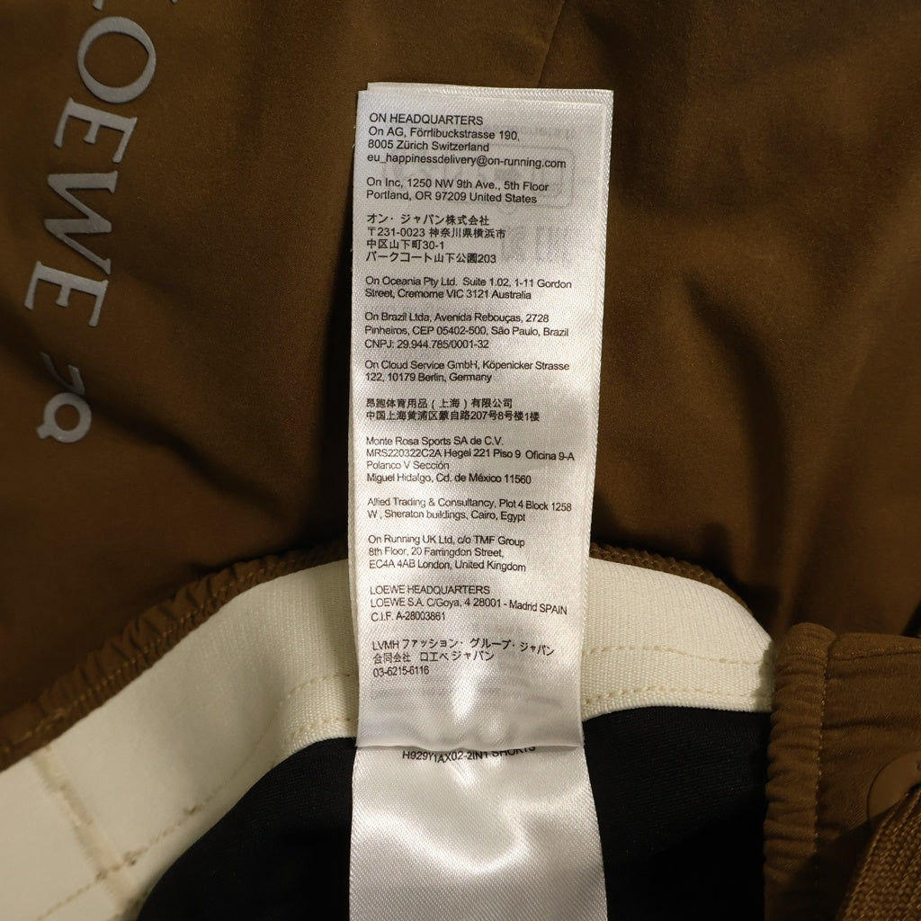LOEWE(ロエベ) 25SS ×On Performance Shorts in Technical Shell パフォーマンスショーツ ナイロンハーフパンツ ブラウン/ブラック H929Y1AX02