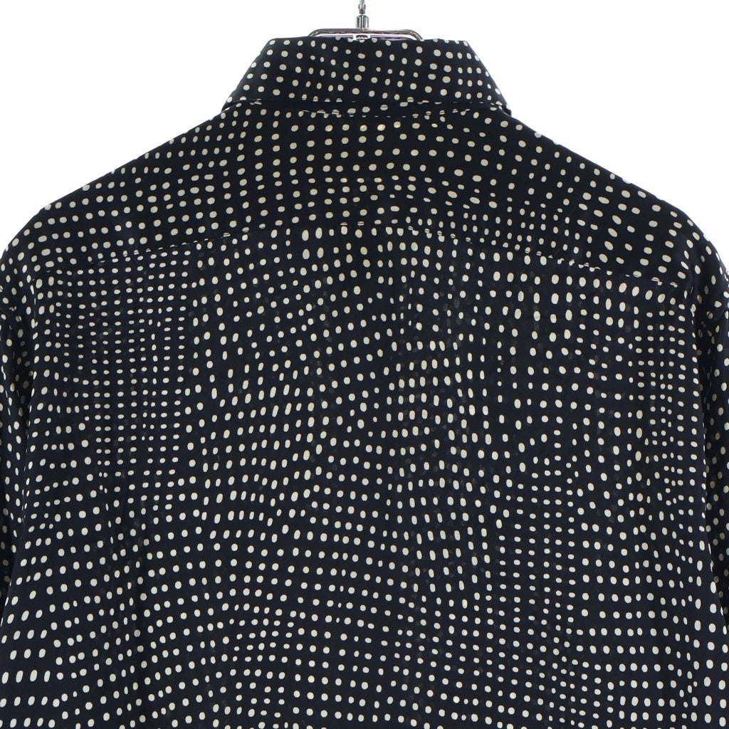 SAINT LAURENT PARIS(サンローランパリ) ポルカドット総柄 シルク長袖シャツ ブラック 646850 Y2C28