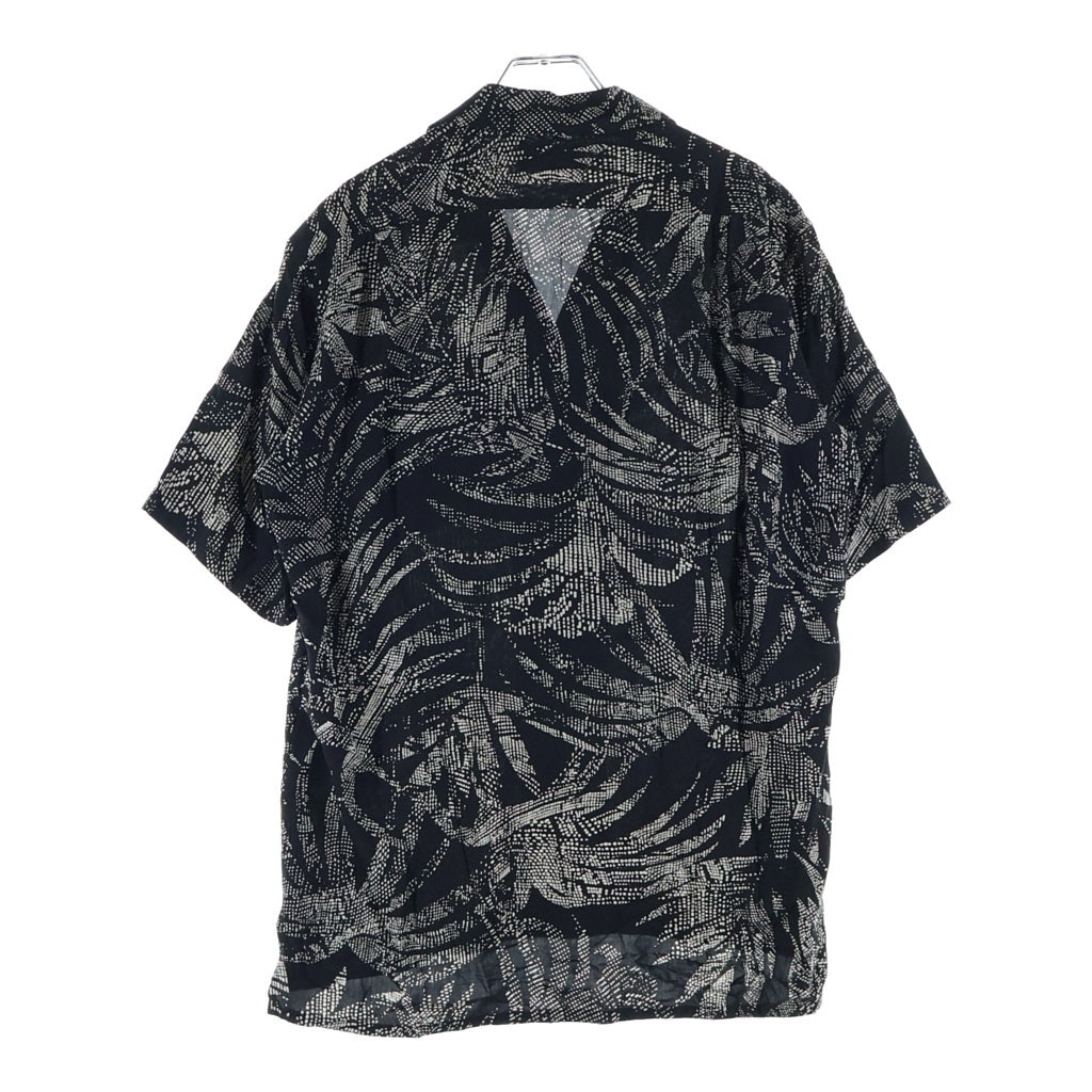 SAINT LAURENT PARIS(サンローランパリ) 総柄デザイン シルク半袖シャツ ブラック/ベージュ 531956 Y2C26