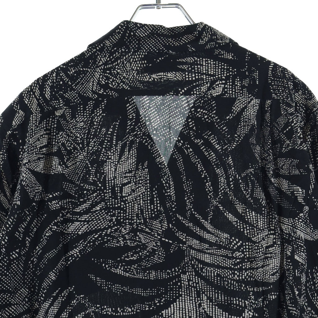 SAINT LAURENT PARIS(サンローランパリ) 総柄デザイン シルク半袖シャツ ブラック/ベージュ 531956 Y2C26
