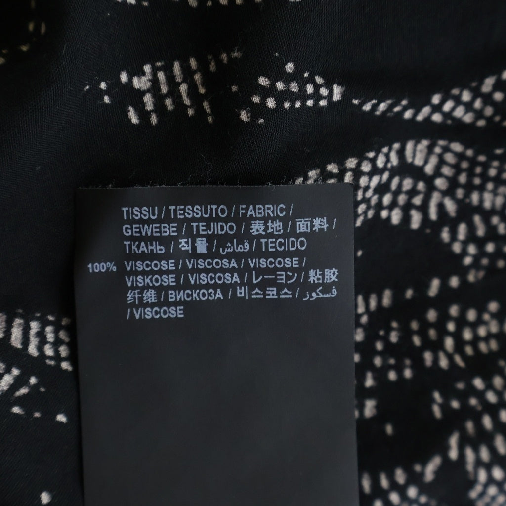 SAINT LAURENT PARIS(サンローランパリ) 総柄デザイン シルク半袖シャツ ブラック/ベージュ 531956 Y2C26