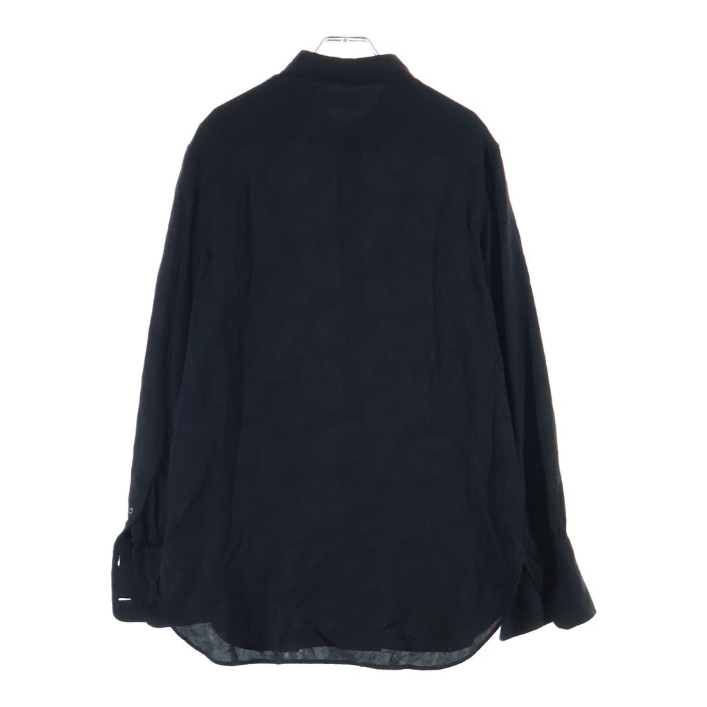 SAINT LAURENT PARIS(サンローランパリ) パラソル柄 シルク長袖シャツ ブラック 642421 Y2C76