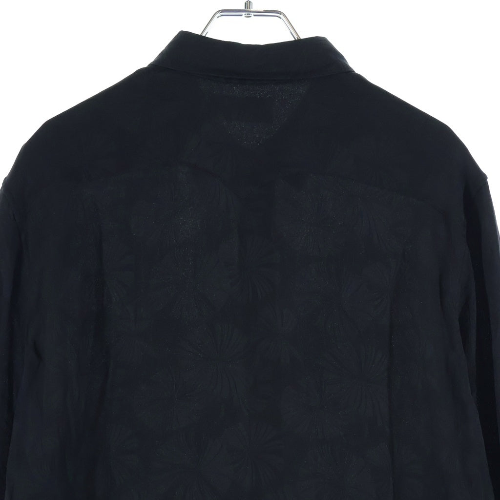 SAINT LAURENT PARIS(サンローランパリ) パラソル柄 シルク長袖シャツ ブラック 642421 Y2C76