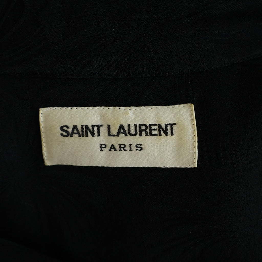 SAINT LAURENT PARIS(サンローランパリ) パラソル柄 シルク長袖シャツ ブラック 642421 Y2C76