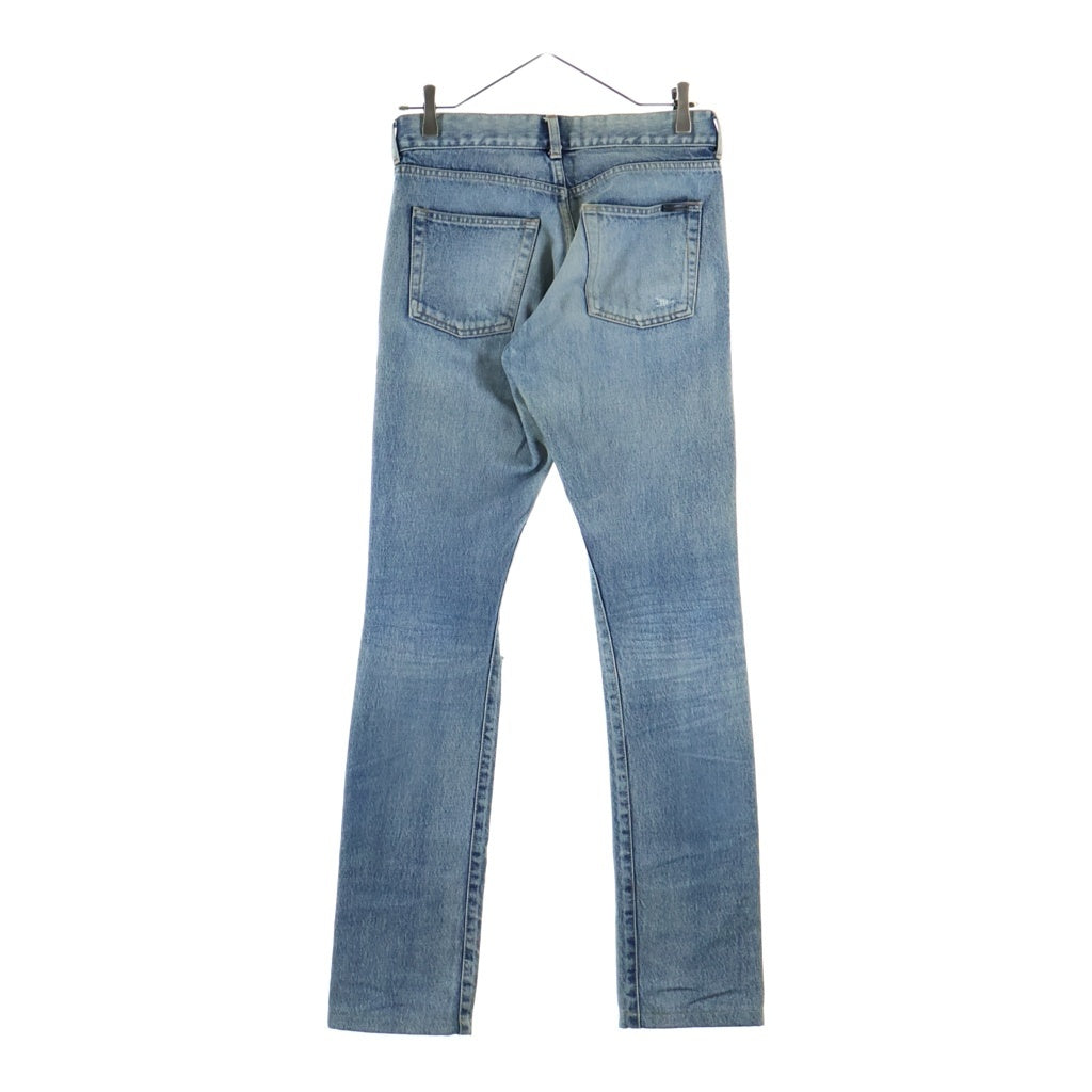 SAINT LAURENT PARIS(サンローランパリ) クラッシュ加工 スキニー デニムパンツ トラウザーライトインディゴ 597052 YM372